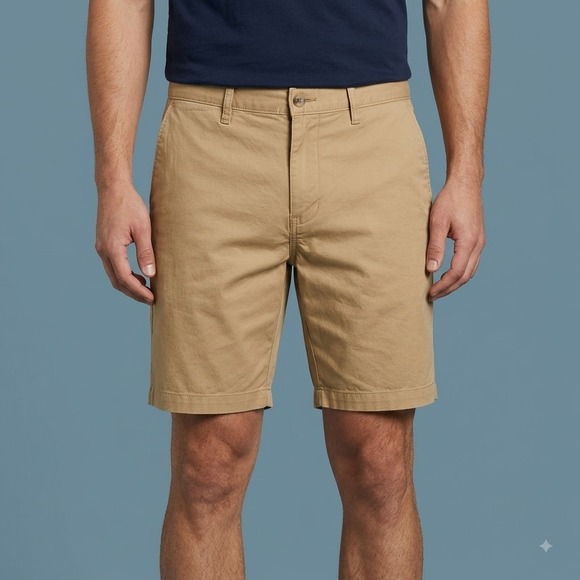 Original Penguin Other - Original Penguin Chino Shorts Mens 34 Khaki‎ Tan Casual Cotton Flat Front
